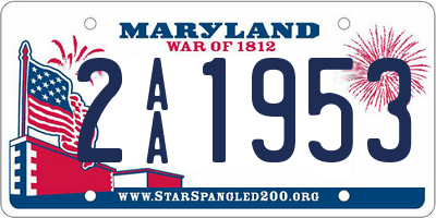 MD license plate 2AA1953