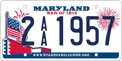 MD license plate 2AA1957