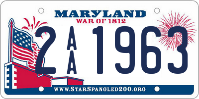 MD license plate 2AA1963