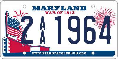 MD license plate 2AA1964