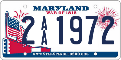 MD license plate 2AA1972