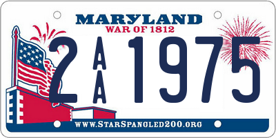 MD license plate 2AA1975