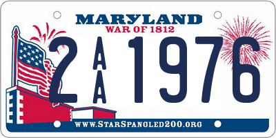 MD license plate 2AA1976