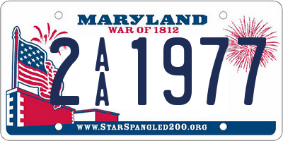 MD license plate 2AA1977