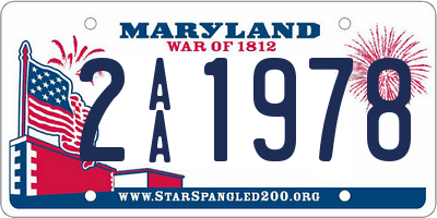 MD license plate 2AA1978