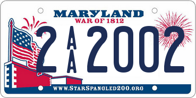 MD license plate 2AA2002