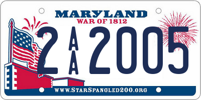 MD license plate 2AA2005