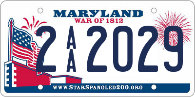 MD license plate 2AA2029