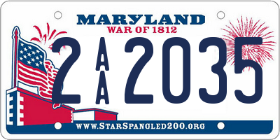 MD license plate 2AA2035