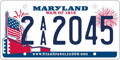 MD license plate 2AA2045