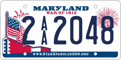 MD license plate 2AA2048