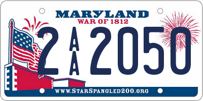 MD license plate 2AA2050