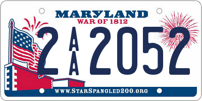 MD license plate 2AA2052