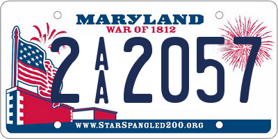 MD license plate 2AA2057