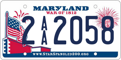 MD license plate 2AA2058