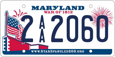 MD license plate 2AA2060