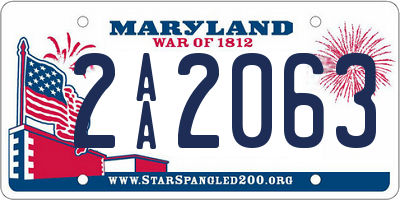 MD license plate 2AA2063