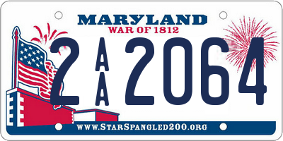 MD license plate 2AA2064