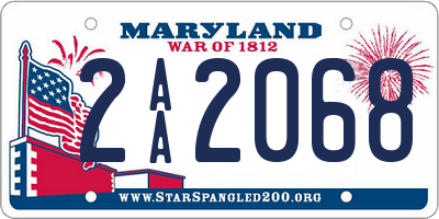 MD license plate 2AA2068