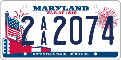 MD license plate 2AA2074