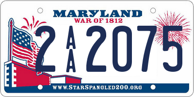 MD license plate 2AA2075