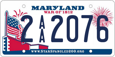 MD license plate 2AA2076