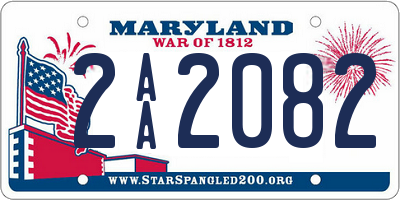 MD license plate 2AA2082