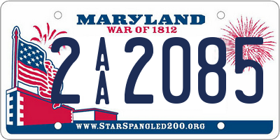 MD license plate 2AA2085