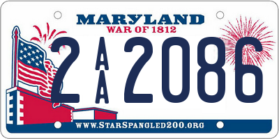 MD license plate 2AA2086
