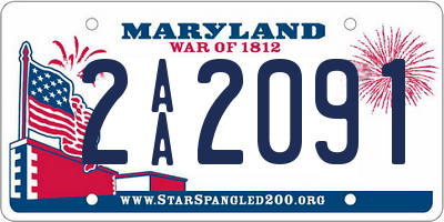 MD license plate 2AA2091