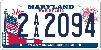 MD license plate 2AA2094