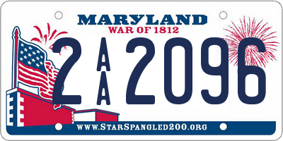 MD license plate 2AA2096