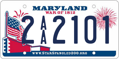 MD license plate 2AA2101