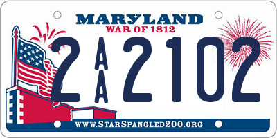 MD license plate 2AA2102