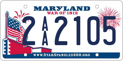 MD license plate 2AA2105