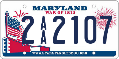 MD license plate 2AA2107