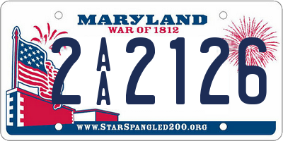 MD license plate 2AA2126