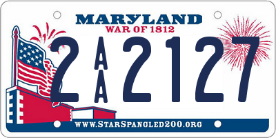 MD license plate 2AA2127