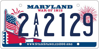 MD license plate 2AA2129