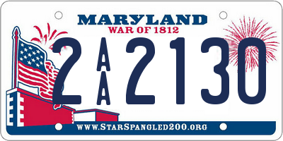 MD license plate 2AA2130