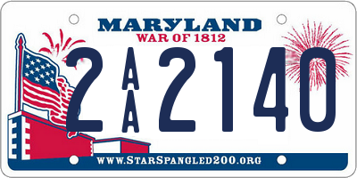 MD license plate 2AA2140