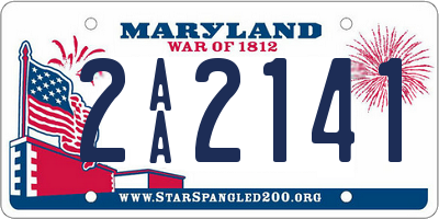 MD license plate 2AA2141