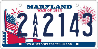 MD license plate 2AA2143