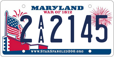 MD license plate 2AA2145