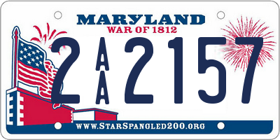 MD license plate 2AA2157