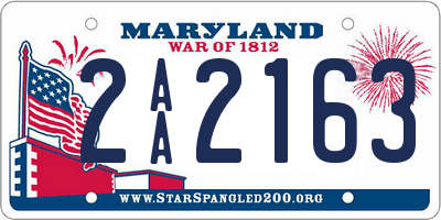 MD license plate 2AA2163