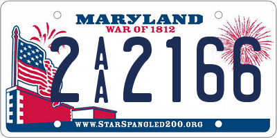 MD license plate 2AA2166