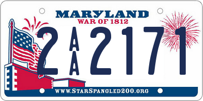 MD license plate 2AA2171