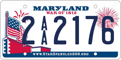 MD license plate 2AA2176