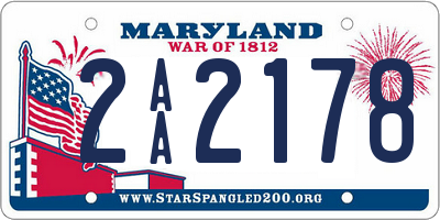 MD license plate 2AA2178